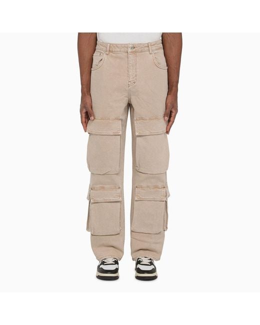 Represent Natural R3Ca Denim Cargo Trousers for men