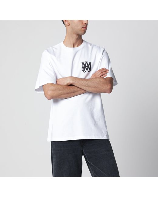 Amiri White Cotton T-Shirt With Logo Print for men