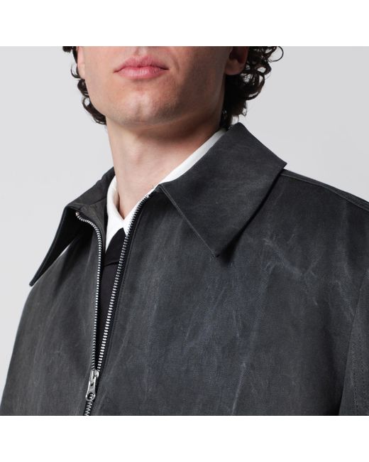 Séfr Black Washed Tazio Zip-Up Jacket for men