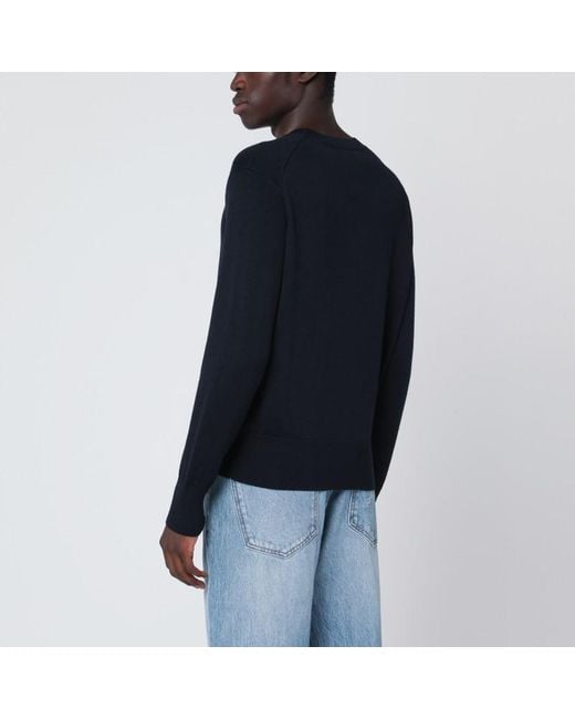 Maglione ami de coeur navy di AMI in Black da Uomo