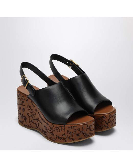 Chloé Brown Maxime Wedge Sandal