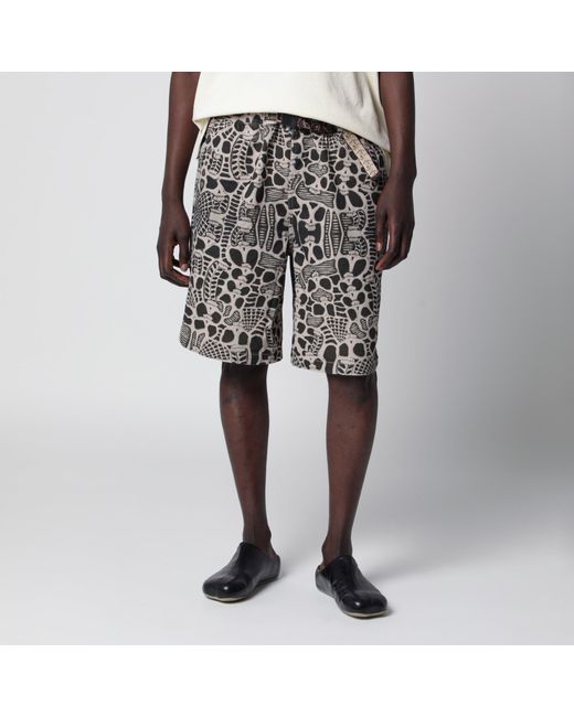 Brain Dead Black Skull Climber Cotton Shorts for men