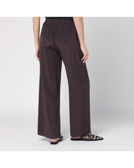 Pantalone ampio in seta di P.A.R.O.S.H. in Brown
