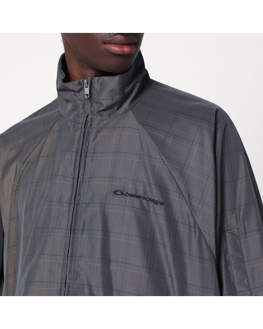 Balenciaga Gray Nylon Zip-Up Jacket for men