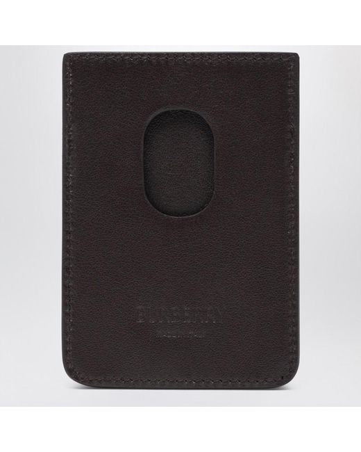 Porta carte di credito pop magnetico con motivo check di Burberry in Black da Uomo