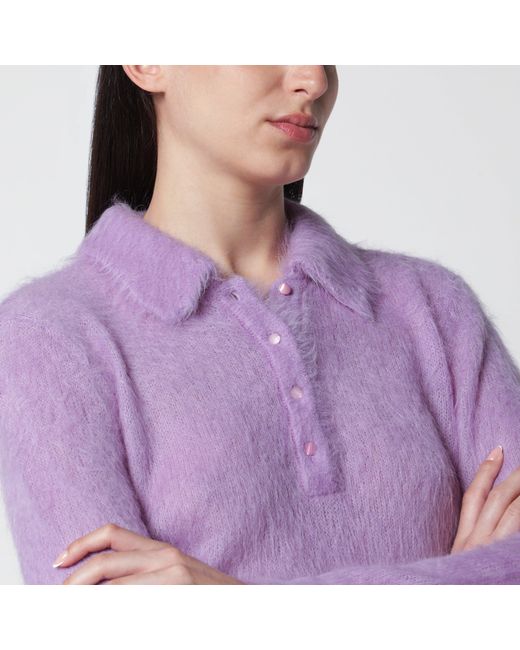 Chloé Purple Alpaca-Blend Cardigan