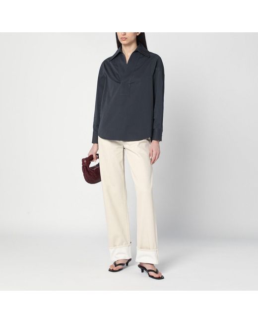 Bottega Veneta Blue Cotton And Silk Shirt