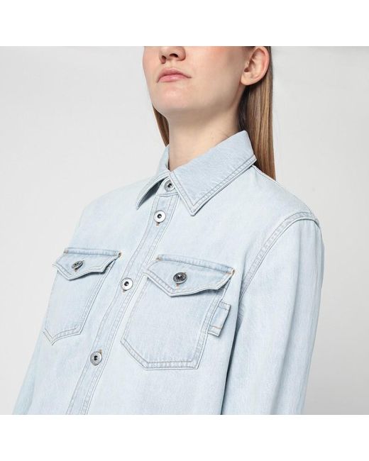 Chemise Clair En Denim Extra Bleach Bottega Veneta en coloris Blue