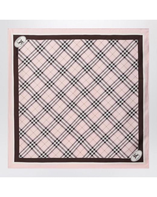 Burberry Pink Silk Scarf Check