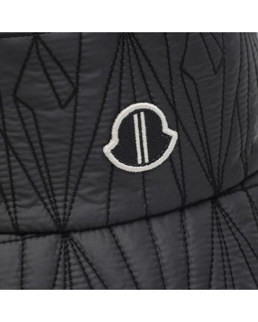 Moncler Gray Quilted Hat With Logo Patch for men