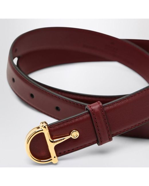 Gucci Brown Rosso Ancora Thin Belt With Half Buckle