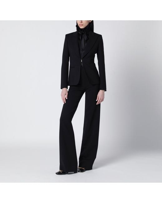 Gucci Black Stretch Wool Technical Jacket