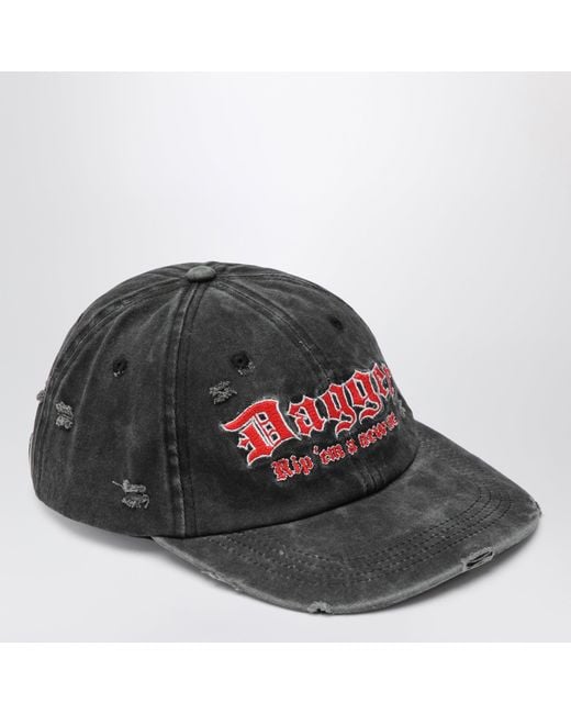 DAGGER Red Distressed-Effect Baseball Cap for men