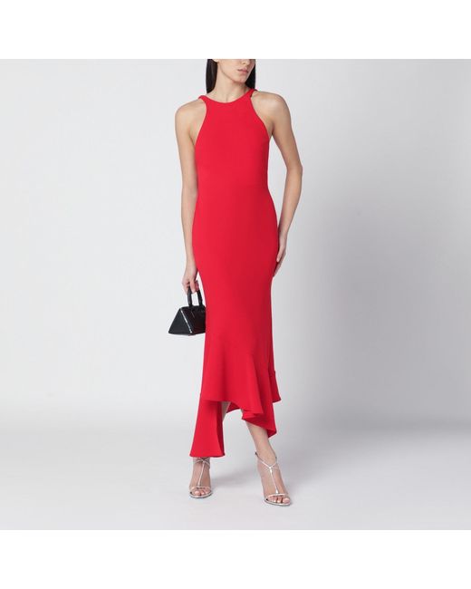 ANDAMANE Red Carmen Open-Back Dress
