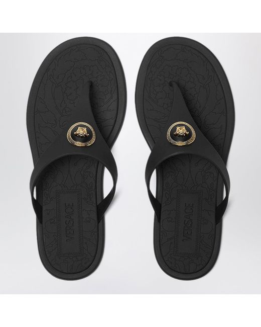 Versace Black Alia Rubber Sandals