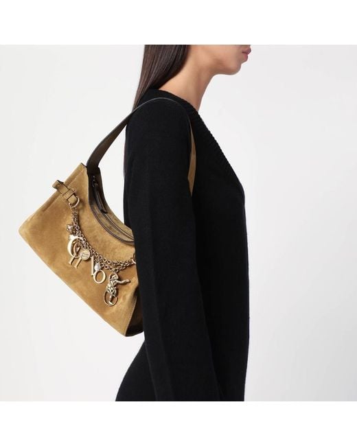 Borsa hobo charms kaki in suede di Chloé in Brown
