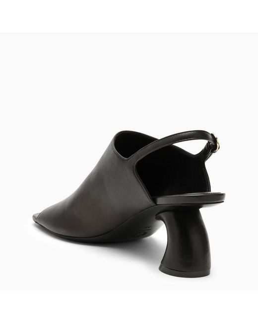Sandalo in pelle con tacco di Dries Van Noten in Black