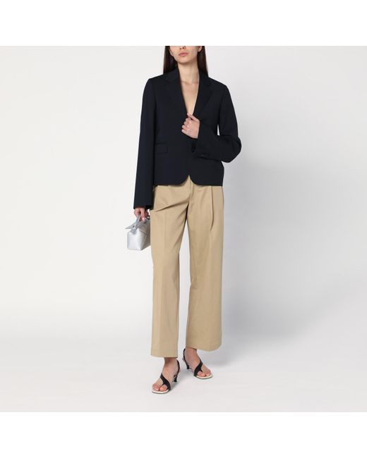 ジャケット LOEWE NAVY BLUE SINGLE-BREASTED JACKET IN WOOL Loewe Navy Single-breasted Jacket In Wool in Blue | Lyst
