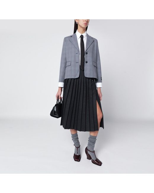 Maison Kitsuné Blue Checked Singlebreasted Blazer
