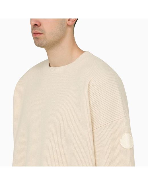 T-shirt bianca a costine in lana di MONCLER X ROC NATION in Natural da Uomo