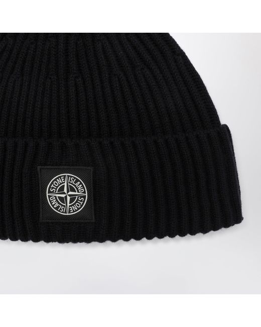 Berretto Con Patch Compass di Stone Island in Black da Uomo