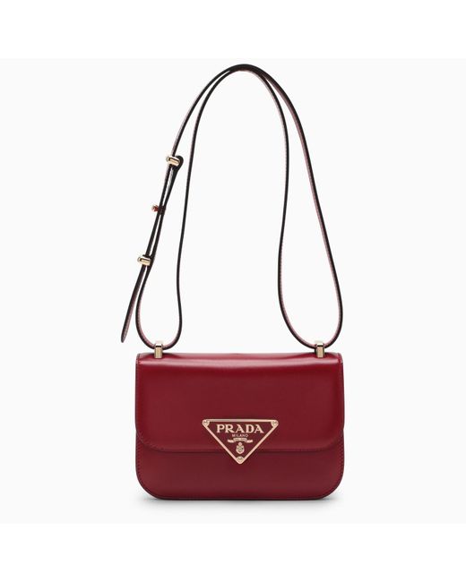 Prada Leather Shoulder Bag in Red Lyst