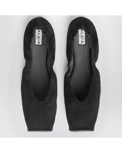 Alaïa Black Two-Tone Ballerina With Square Toe