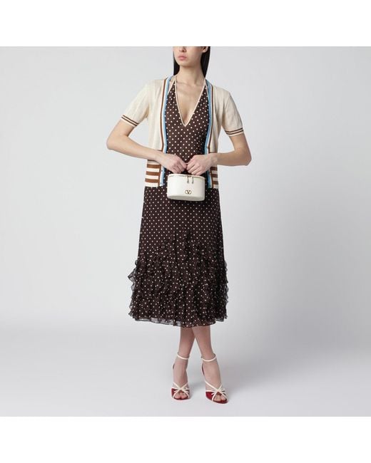 Valentino Black Silk Skirt With Plusdepois Motif