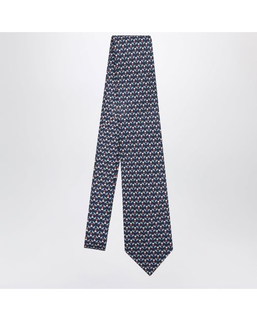 Ferragamo Blue Club Silk Tie for men