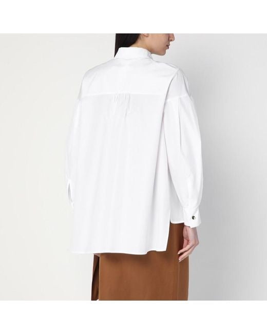 Max Mara White Weites Weißes Hemd Aus Baumwolle