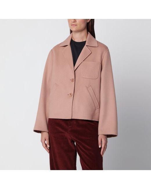Weekend by Maxmara Red Cropped Wool Jacket