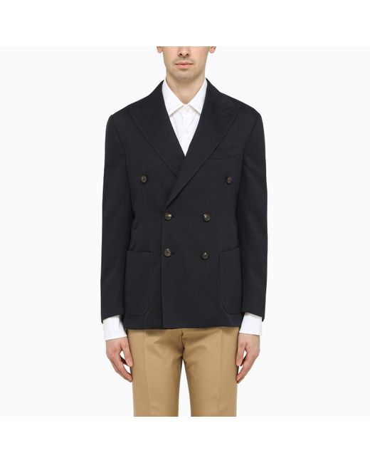 Doppiaa Doublebreasted Cotton Jacket in Blue for Men Lyst