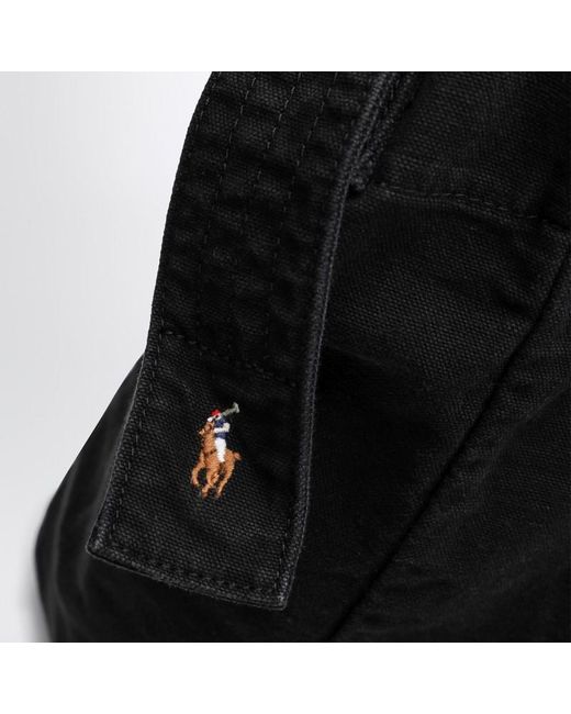 Borsa tote grande in canvas nera con logo di Polo Ralph Lauren in Black da Uomo
