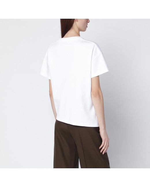 Loewe White Asymmetrical Cotton-Blend T-Shirt