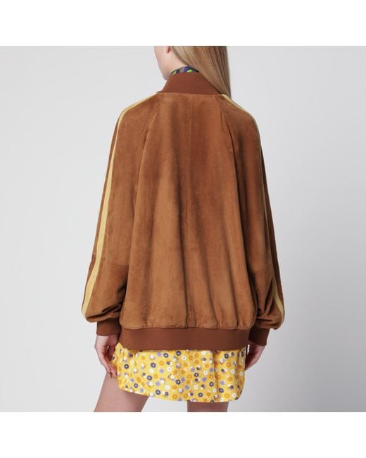 Miu Miu Brown Waxed Suede Leather Jacket