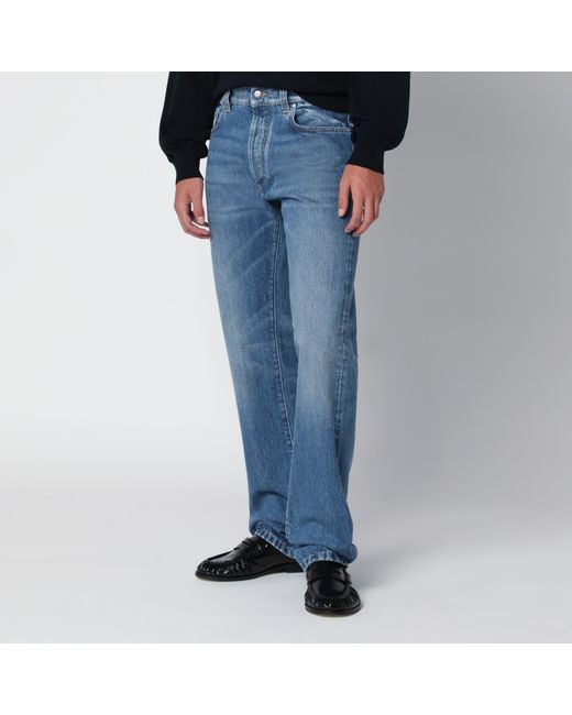 Versace Blue Medium Washed Jeans for men