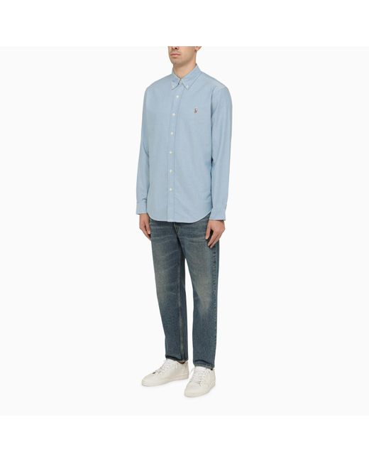 Polo Ralph Lauren Light Blue Cotton Shirt for men