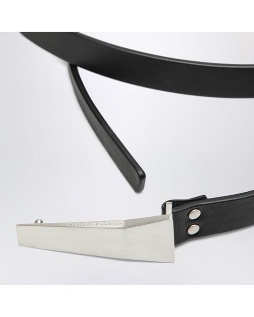 Rick Owens Black Trunk Belt Leather Belt for men