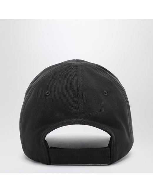 Balenciaga Black Baseball Cap With Embroidered Logo for men