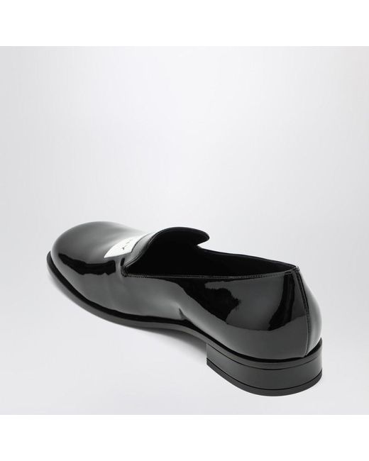 Givenchy Black Patent Leather Tuxedo Loafers