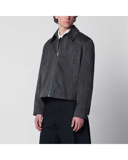 Séfr Black Washed Tazio Zip-Up Jacket for men