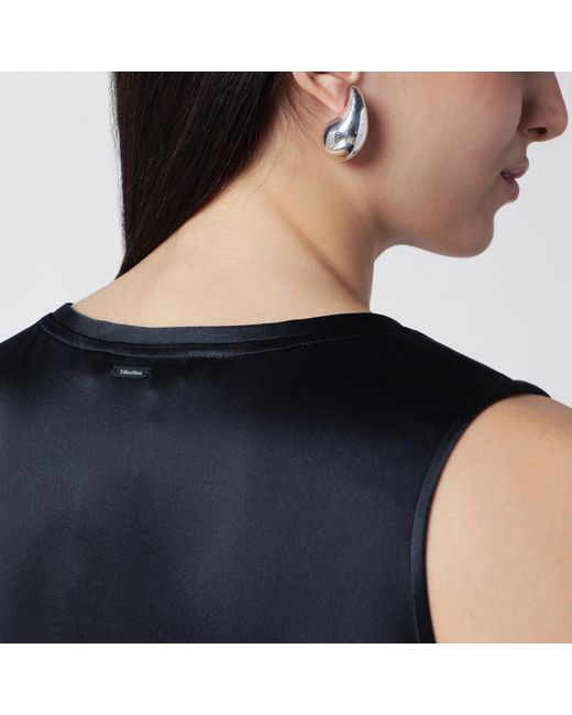 Max Mara Black Midnight Satin Top