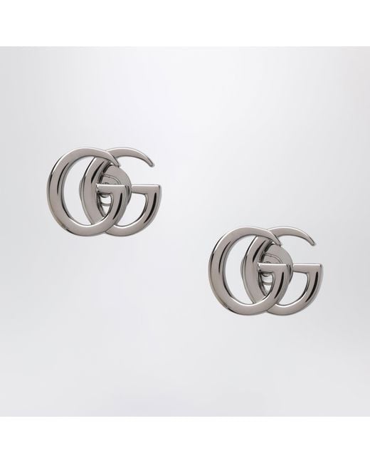 Gucci Metallic Tone Gg Marmont Brass Earrings