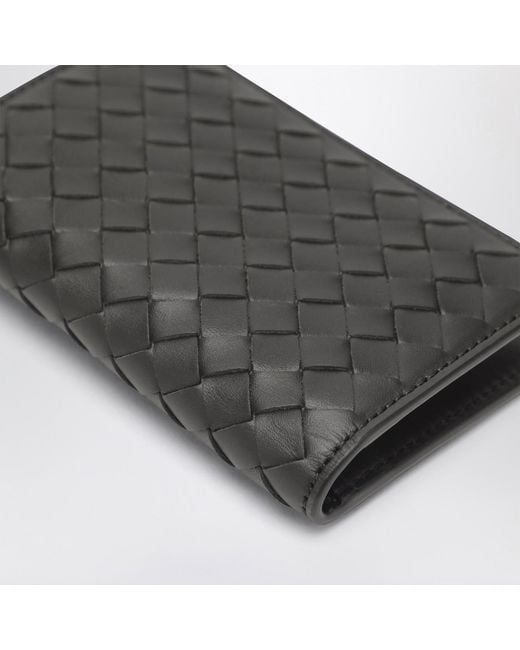 Bottega Veneta Black Vertical Bi-Fold Intrecciato Wallet for men