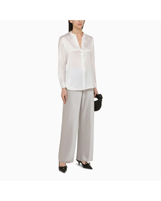 Vince Gray Pearl Grey Satin Trousers