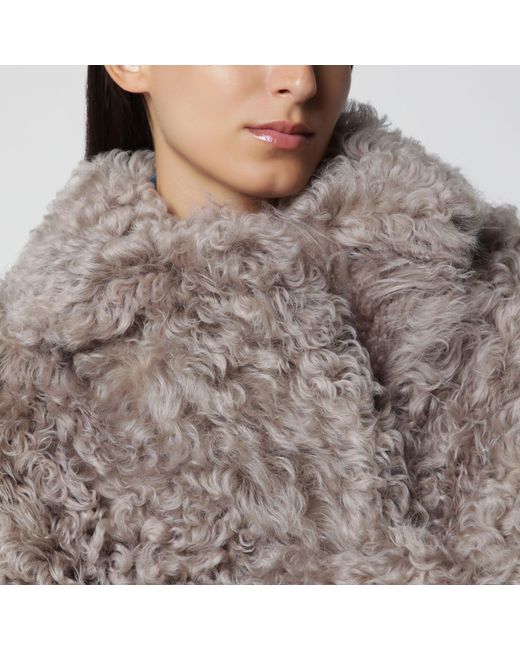 Blancha Gray Short Taupe Fur Jacket