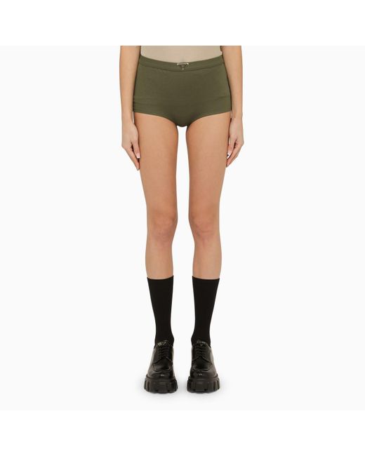 Prada Military Cotton Culotte Shorts in Black Lyst UK