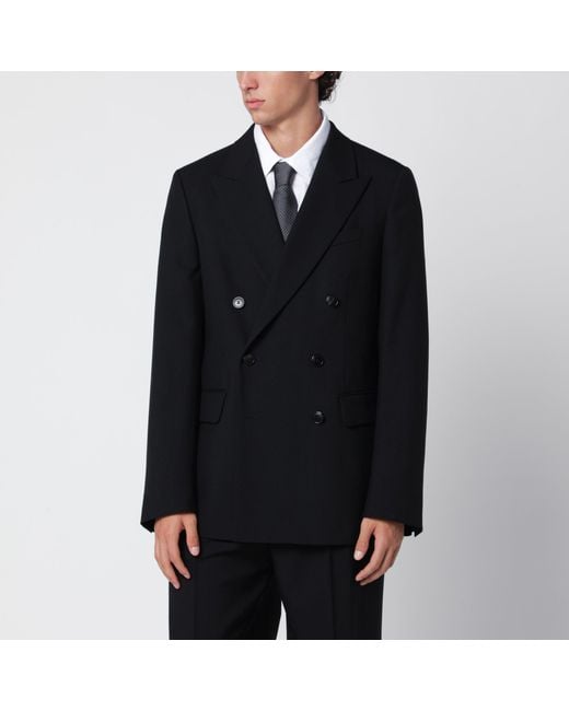 Dries Van Noten Black Double-Breasted Jacket for men