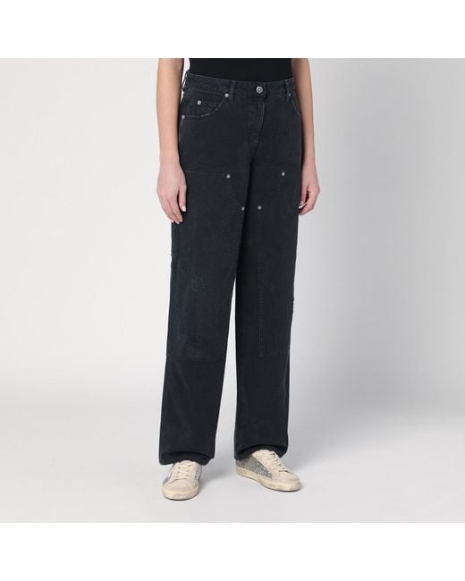 Golden Goose Deluxe Brand Black Distressed Marley Painter Pant