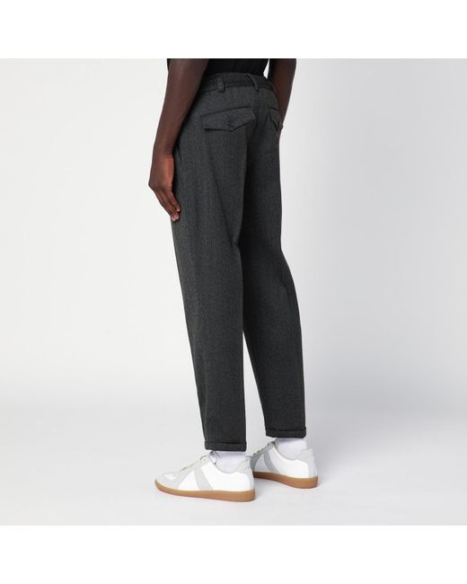 PT Torino Black The Rebel Wool Trousers for men